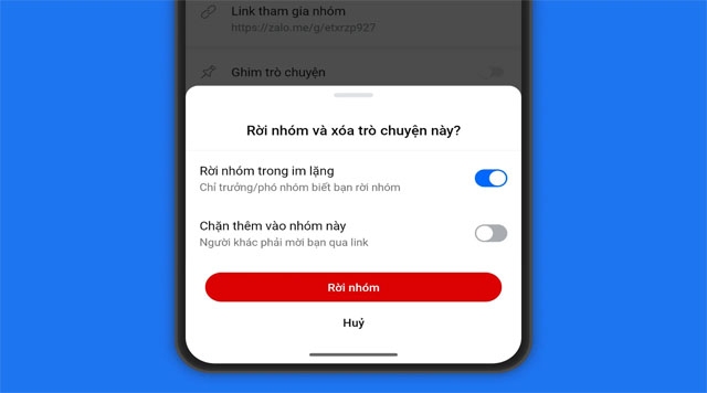 Cách rời khỏi nhóm Zalo trong im lặng